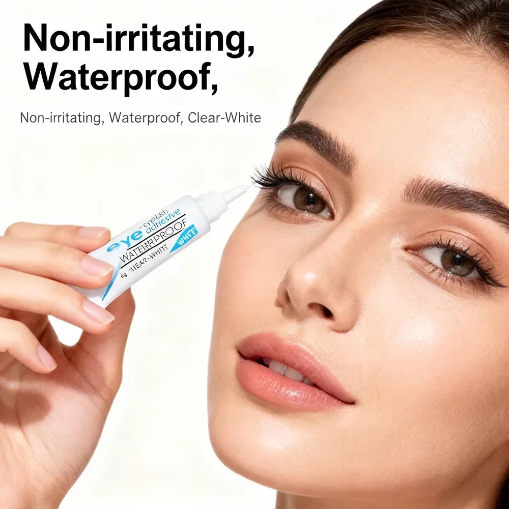 False Eyelash Glue Professional Quick Set - Drying Eyelash Adhesive Sealant Super Strong Long-Lasting Waterproof Glue + Tweezers