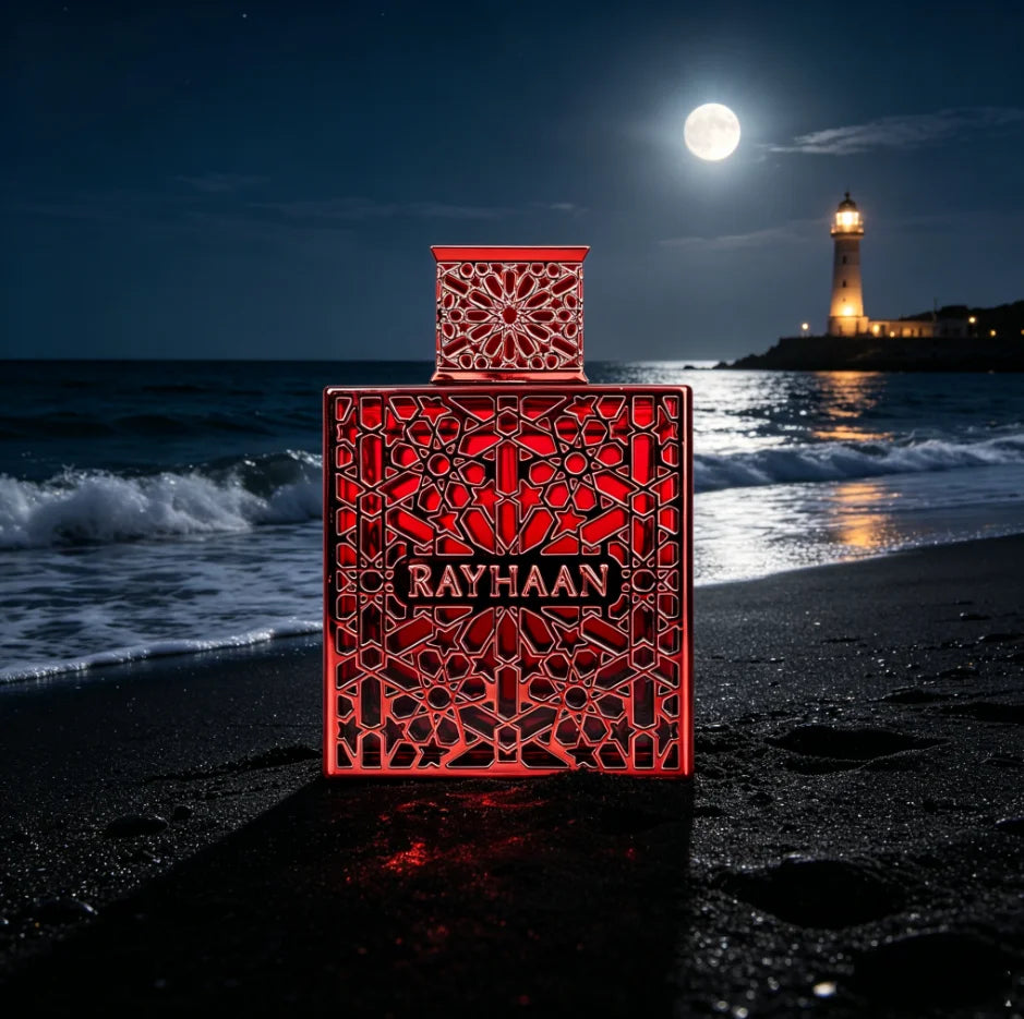 Rayhaan Crimson Eau De Parfum Spray 3.4 Ounce (Unisex), Premium Long-Lasting Fragrance with Rich Fruity, Amber and Woody Notes, Sophisticated Signature Scent for Men and Women, Perfect for Daily Wear, Travel, Parties, Date Ni