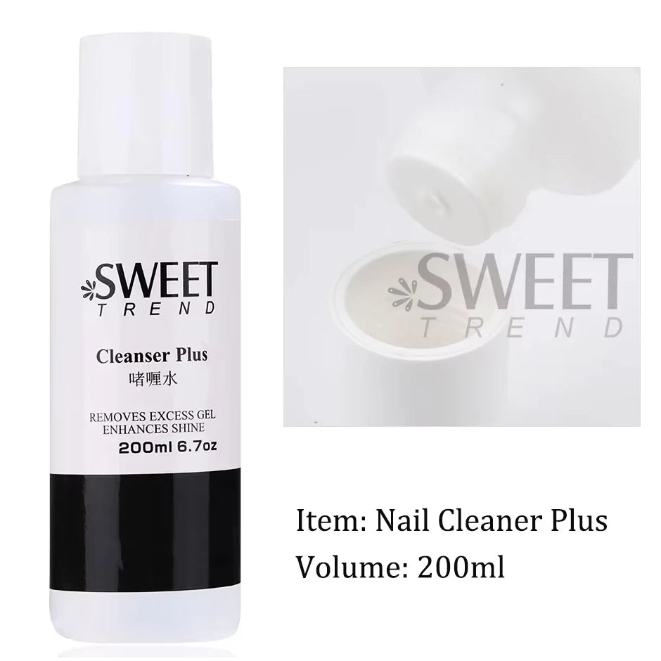 200ml Nail Degreaser Liquid Surface Sticky Layer Gel Polish Excess Remover Acetone Nail Extension Auxiliary Nail Cleaner Plus