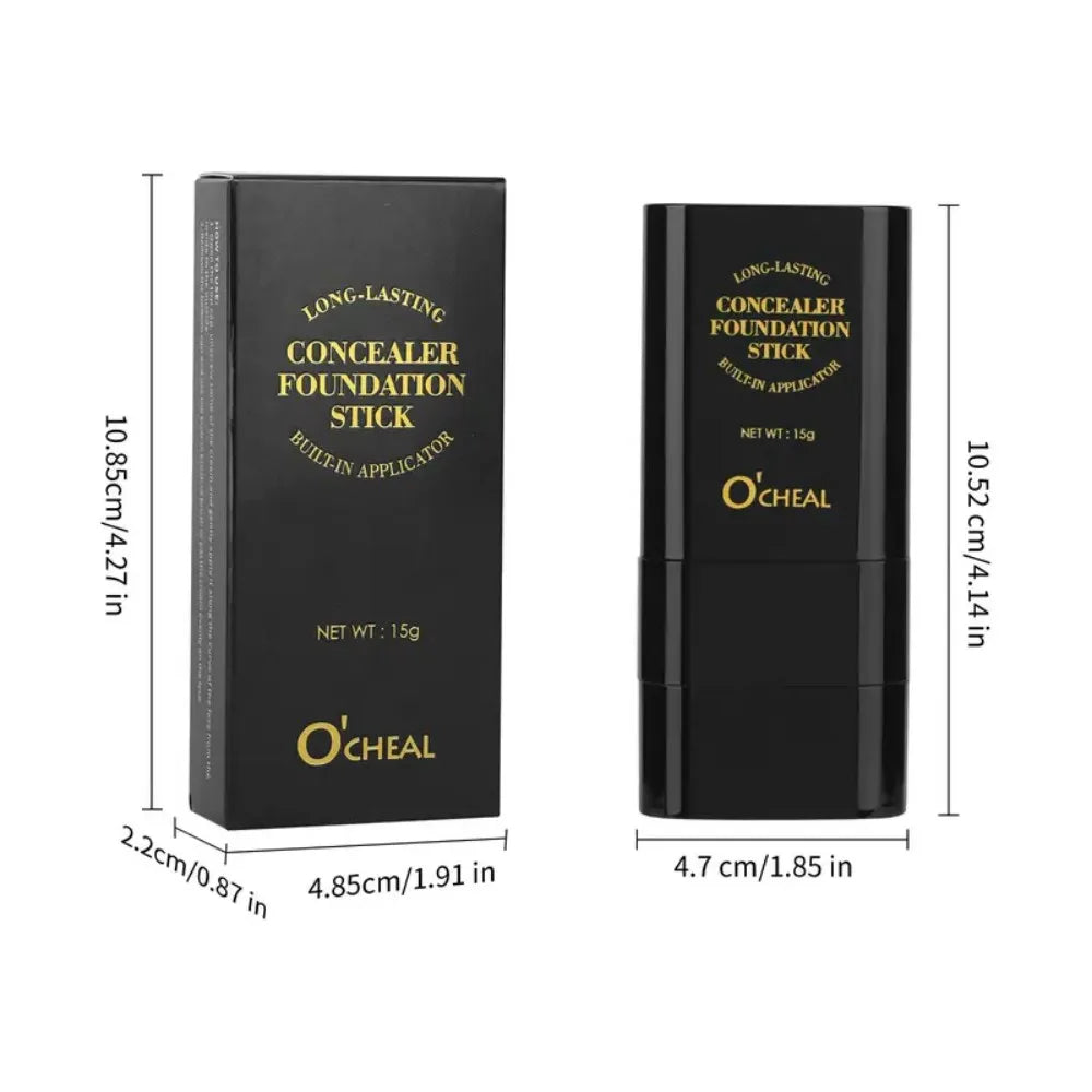 O'CHEAL Perfect Cover Stick Thin And Comfortable Concealer Foundation Cream Stick Instant Natural Waterproof Long-lasting Makeup