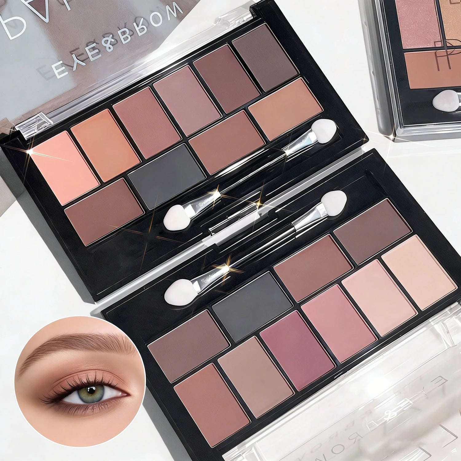 10-Color Eyeshadow Palette Pearlescent Matte Fine Shimmer Earth Tones Long-Lasting & Fall-Out Resistant Highly Pigmented Unisex