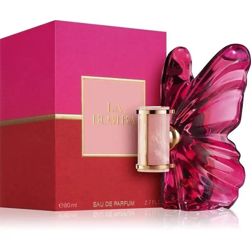 LA Bom. b.A 2.7oz female perfume, fresh flower and fruit fragrance, dragon fruit integration, unique butterfly desi.gn