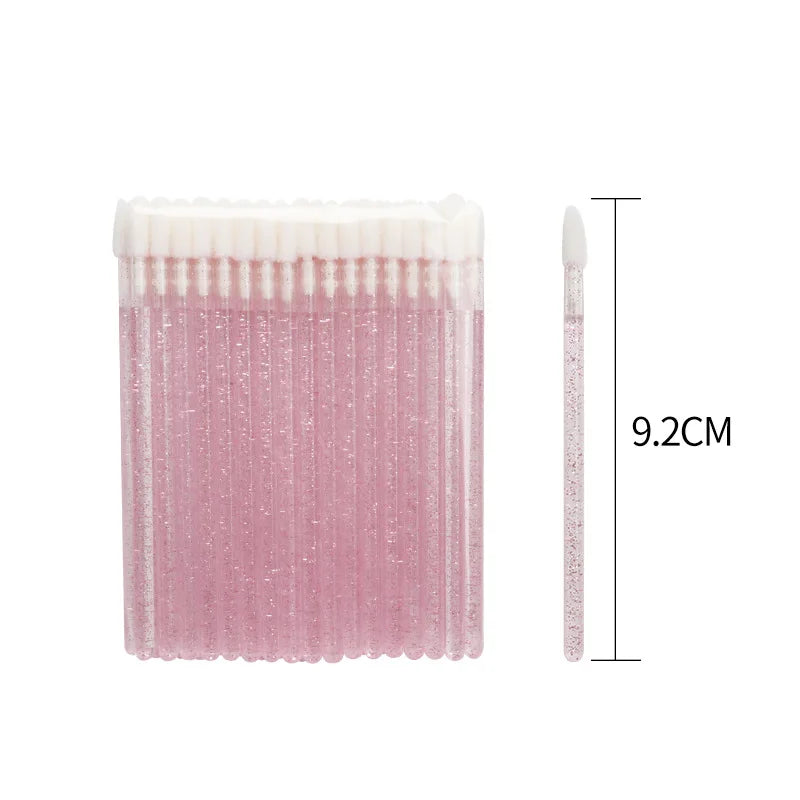 50 Pcs Disposable Crystal Lip Brush Eyelash Extension Mascara Applicator Lipstick Wands Cosmetic Makeup  Brushes Tools