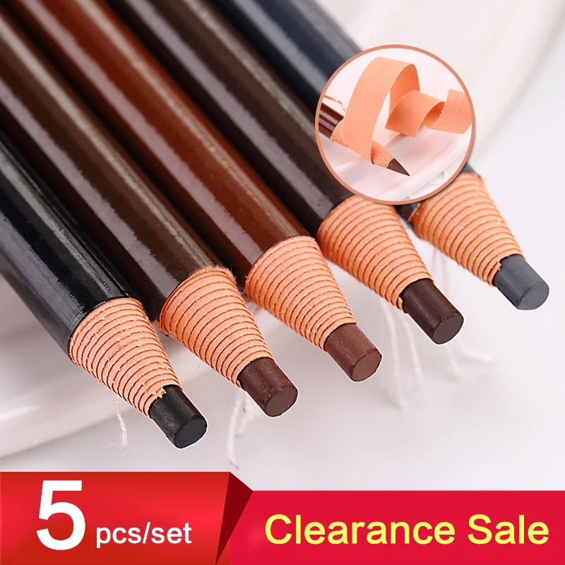 5pcs/Set Eyebrow Pencil Makeup Brown Eyebrow Enhancers Cosmetic Art Waterproof Pencil Tint Stereo Types Beauty Tools Cheap