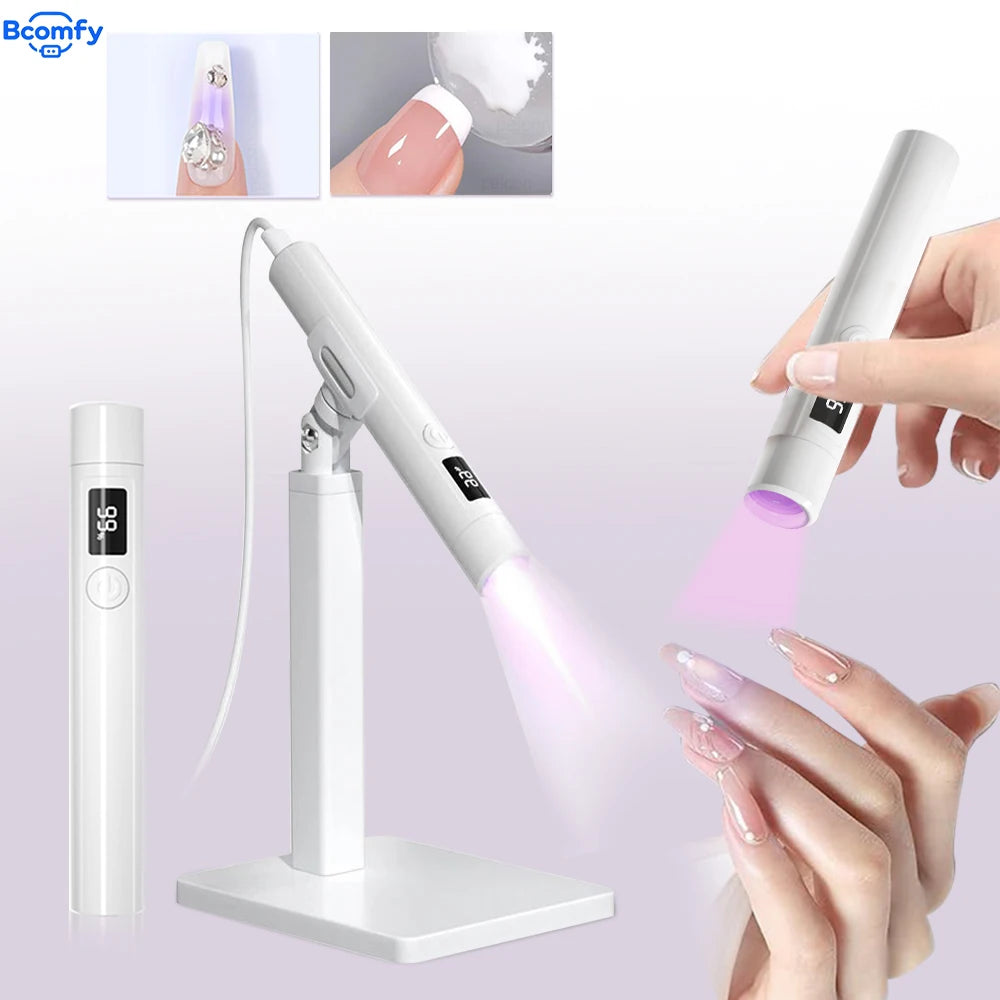 Uv Led Nail Lamp Portable Nail Dryer for Gel Nails Cordless Rechargeable USB Nail Light with 2 Timer for Home Salon Use