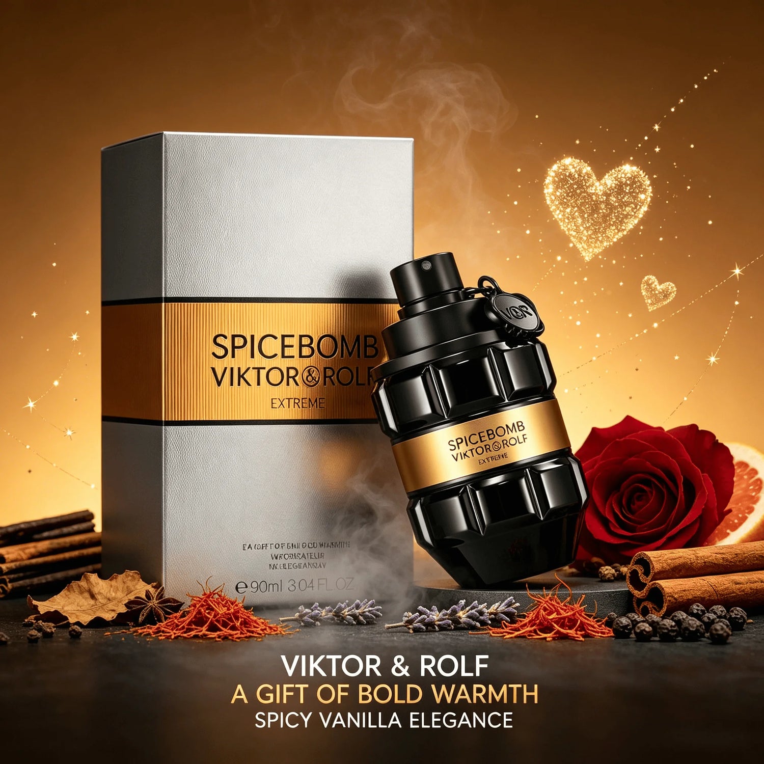 Viktor & Rolf Spicebomb Extreme Men Eau De Parfum Spray 50ml/90ml Amber Scent Men's Perfume Original Authentic Product Long-Lasting Fragrance