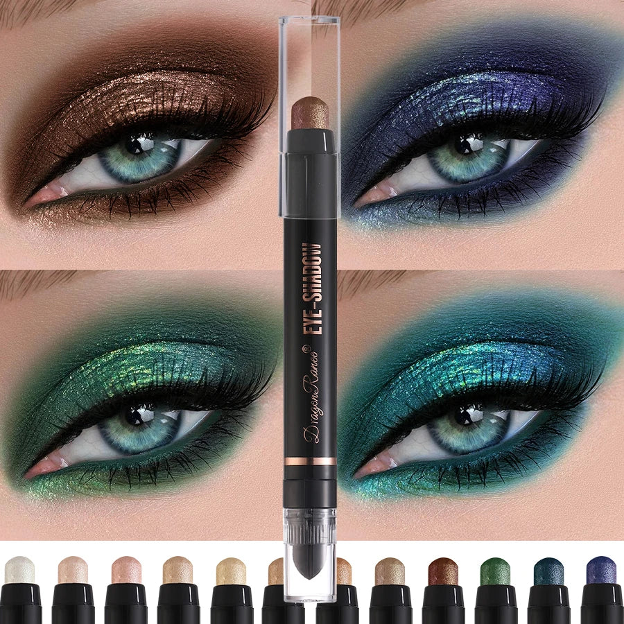 Eyeshadow Pen Set, Pearlescent Eyeshadow, Versatile One-Touch Shaped Eyeshadow, High-Gloss, Delicate Silky Eyeshadow Pen with Fi