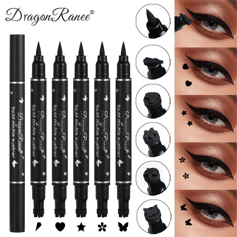 Double head Star Seal Eyeliner waterproof non-smudging novice heart plum embellished eye tail eyeliner