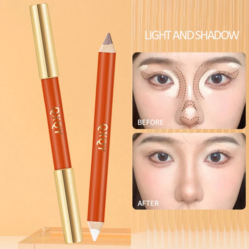QXQY Dual Head Contouring Pen, Full Face Contour, Highlight, Silky Color Rendering, 3D Decoration Stick
