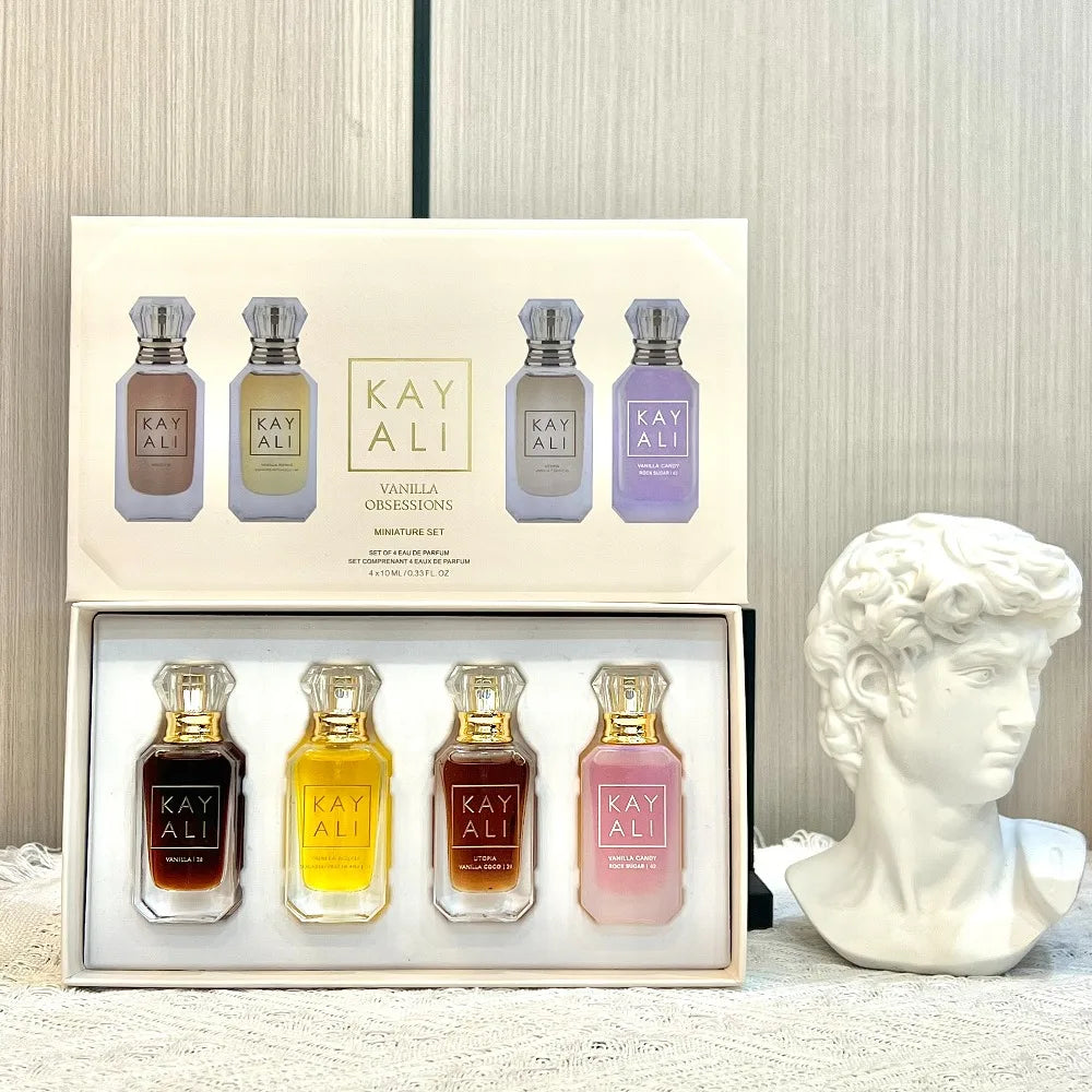 KAYALI 4x10ml Mini Perfume Set Vanilla Oud Floral Fruity Oriental Long Lasting Unisex Eau De Parfum Travel Gift Set Luxury