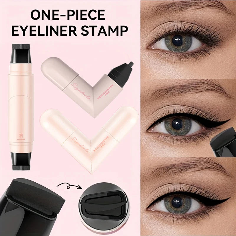 Rotating Eyeliner Stamp Pen, Waterproof, Sweat-Resistant, One-Touch Application Liquid Eyeliner, Smudge-Proof, Daily Makeup
