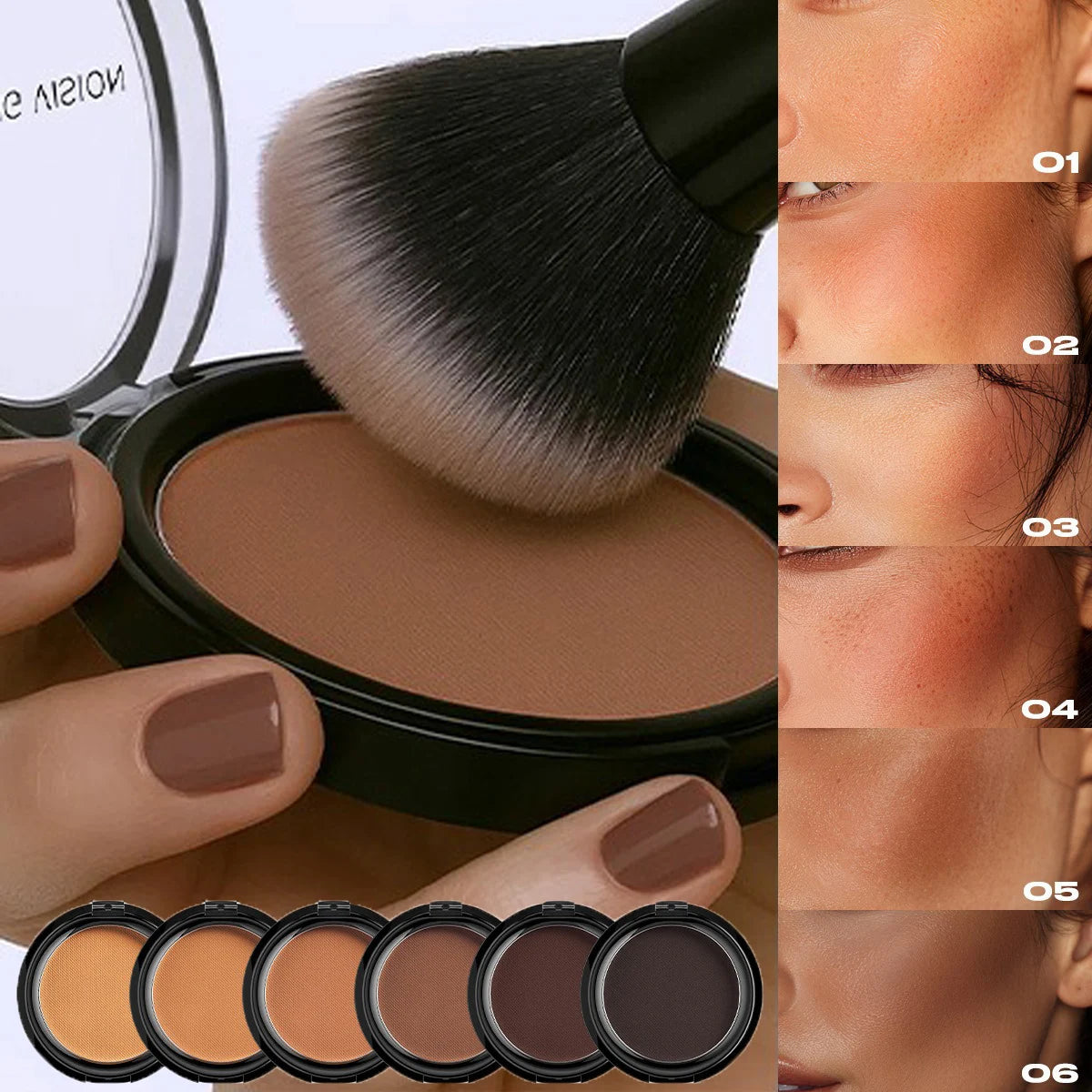 Dark Skin Bronzer Contour Palette Matte Brown Nose Shadow Cheek Profile Powder Natural Face Modify Concealer Nude Makeup Setting
