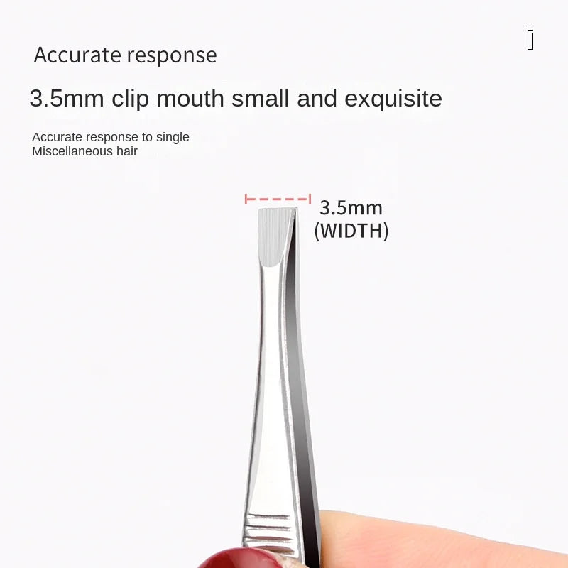 2Pcs/Set Professional Stainless Steel Hair Removal Clip Eyebrow Face Hair Remover Tweezers Makeup Tool Pinset