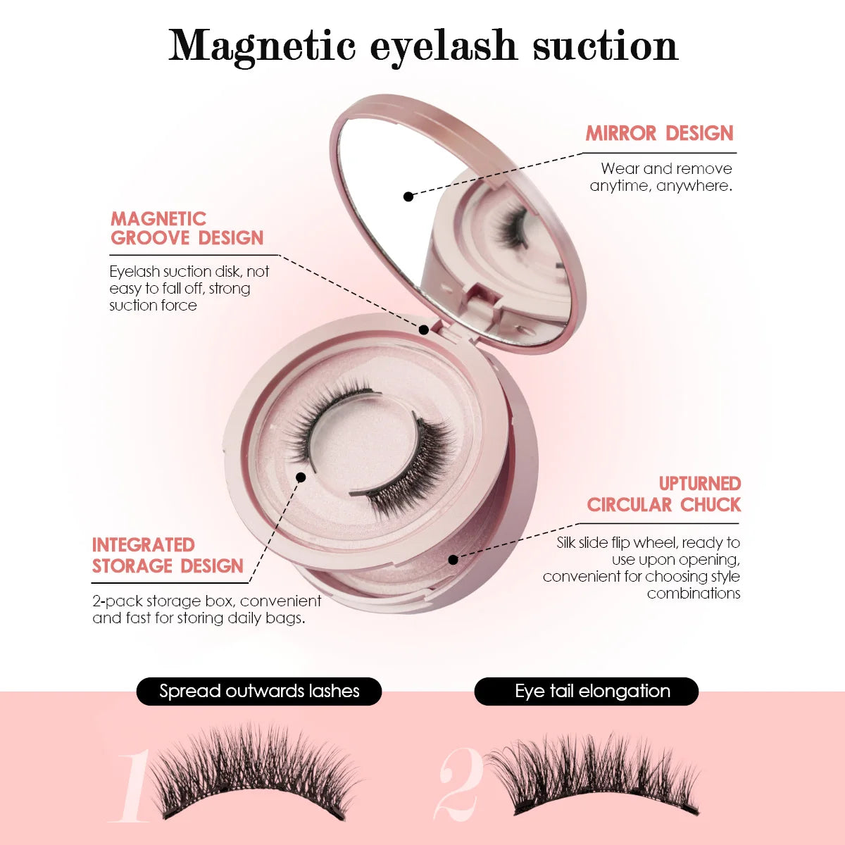 1/2 Pairs Reusable Magnetic Eyelashes Handmade Natural False Eyelash with Magnetic Tweezers Makeup Tool Fluffy Faux Mink Lashes