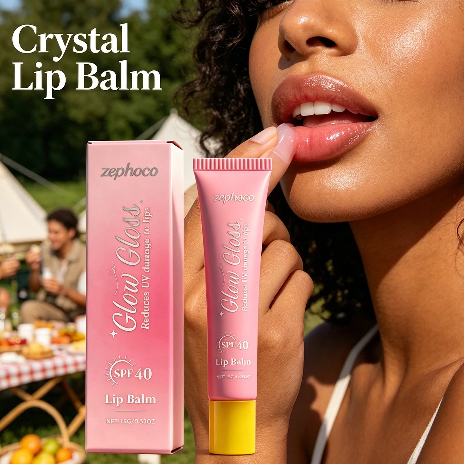 Crystal Lip Balm Moisturizing Lip Gloss Spf 40 Reduce UV Damage Strengthen Lip Barrier Brightening Lip Color Lipstick Cosmetics