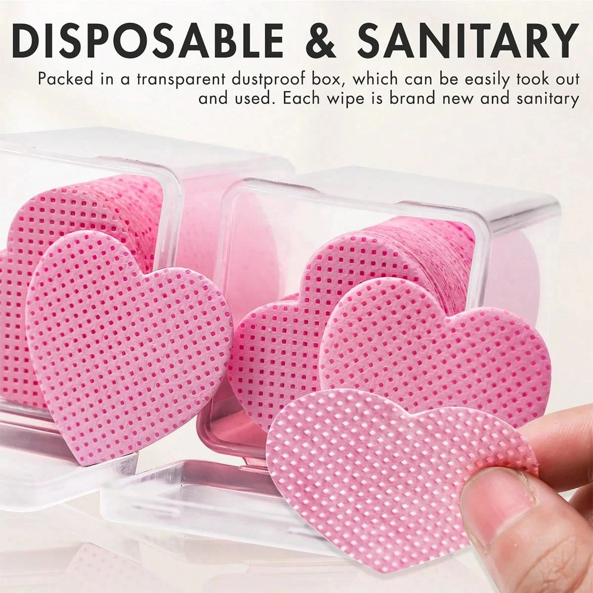LINMANDA 200 Pieces of Lint-Free Nail Wipes Eyelash Glue Wipes Nail Polish Removal Wipes Suitable for Eyelash Extension Products