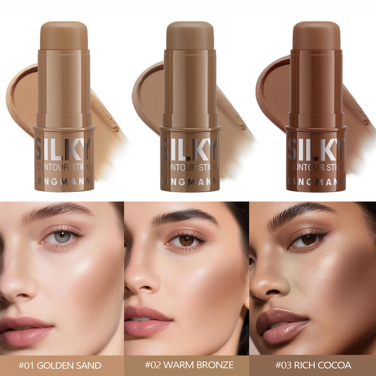 1PC Grooming Highlighter Stick, Waterproof and Durable, Smooth and Easy to Apply, Matte Texture, Natural Makeup Effect