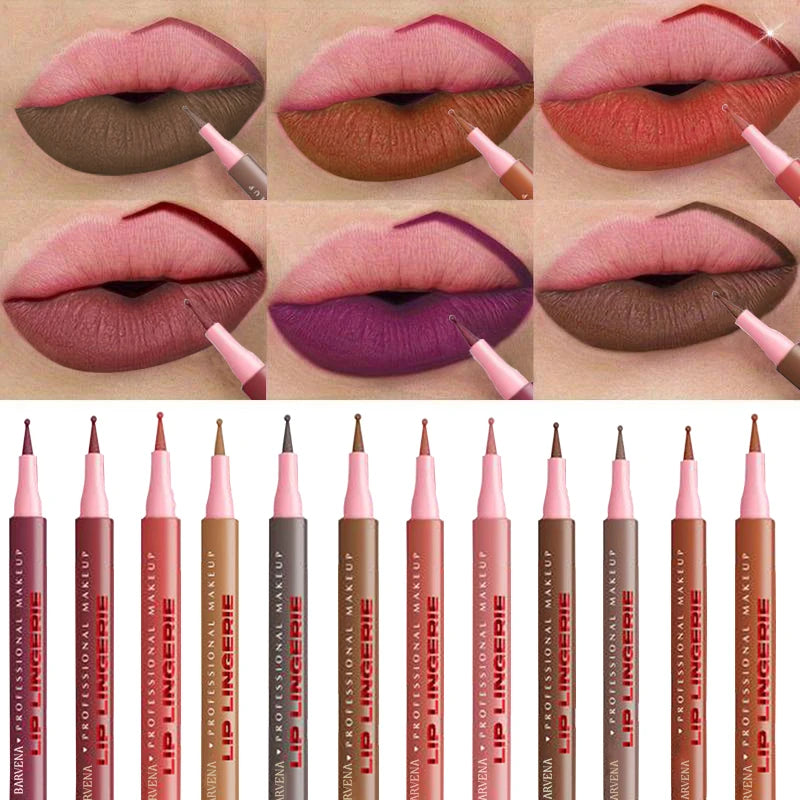 12 Color Matte Lipliner Lipstick Lip Pencil Long-Lasting Waterproof, Sweat Proof, Non-Dry Cosmetics Women's Cosmetic Pen