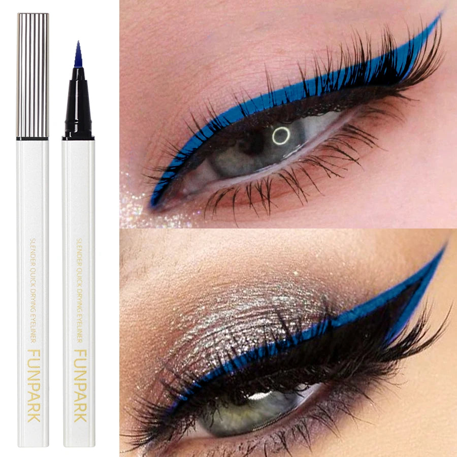 4 Colors 1PC White Liquid Eyeliner Pen Matte Waterproof Eye Liner Pencil Quick-drying Non-smudge Eye Korean Makeup Purple Blue