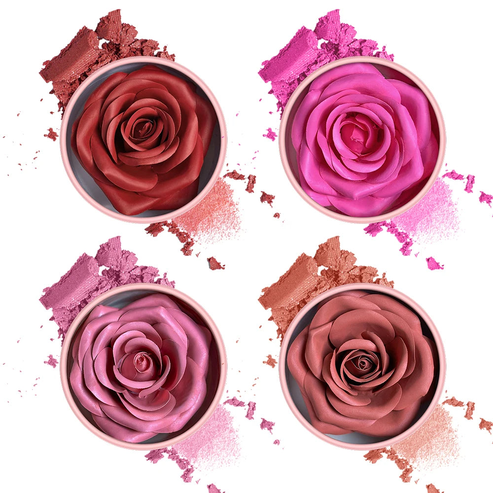 3D Rose Blush Highlighter Naturally Enhances Complexion Small Petal Nude Makeup Easy To Color Long Lasting Women Facial Makeup