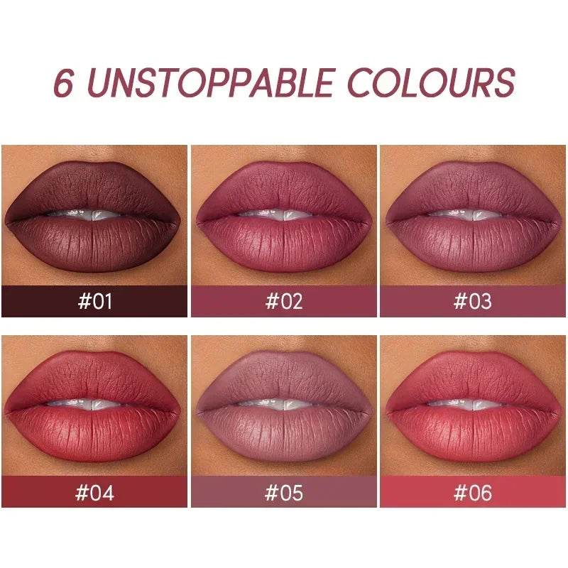 Professional 2 In 1 Lip Liner Lipstick Set Matte Finish High Pigment Long Lasting Waterproof Sweatproof Cosmetic Beauty Makeup