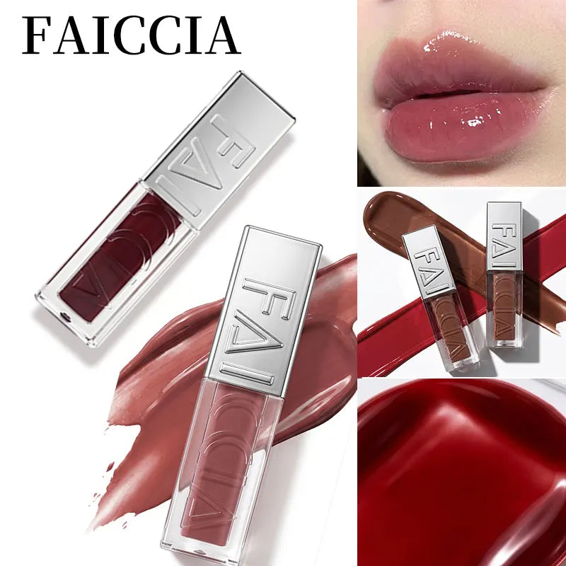 Faiccia Glossy Lip Tint Glass Lip Effect Brighten Complexion Long Lasting Transfer Resistant Daily Makeup