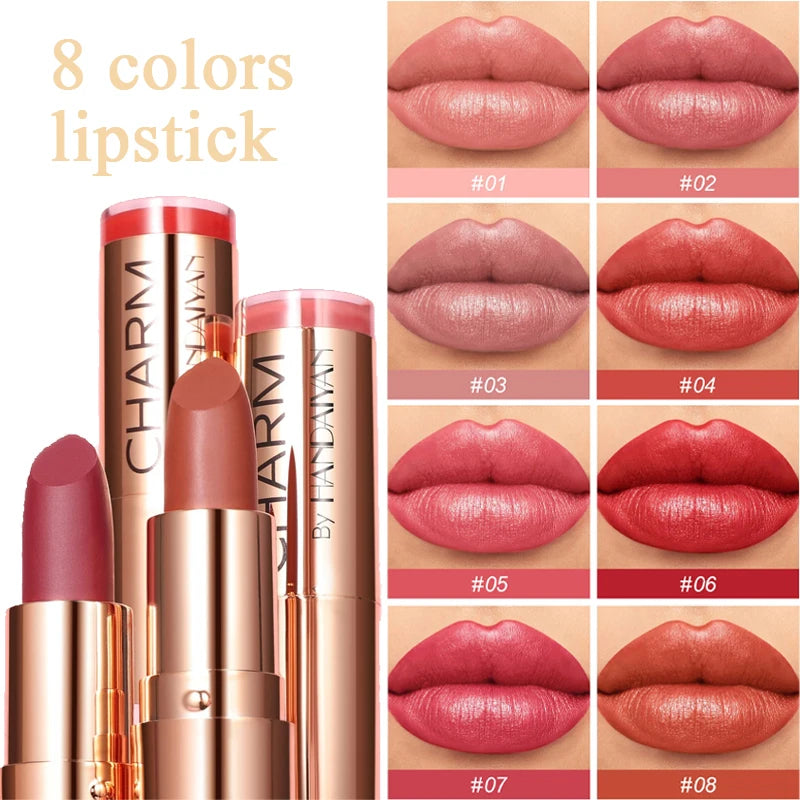 Long Lasting Hydrating Lipstick - All Day Moisturizing Waterproof Lip Color, Rich Pigment for Daily Natural Makeup Cosmetics