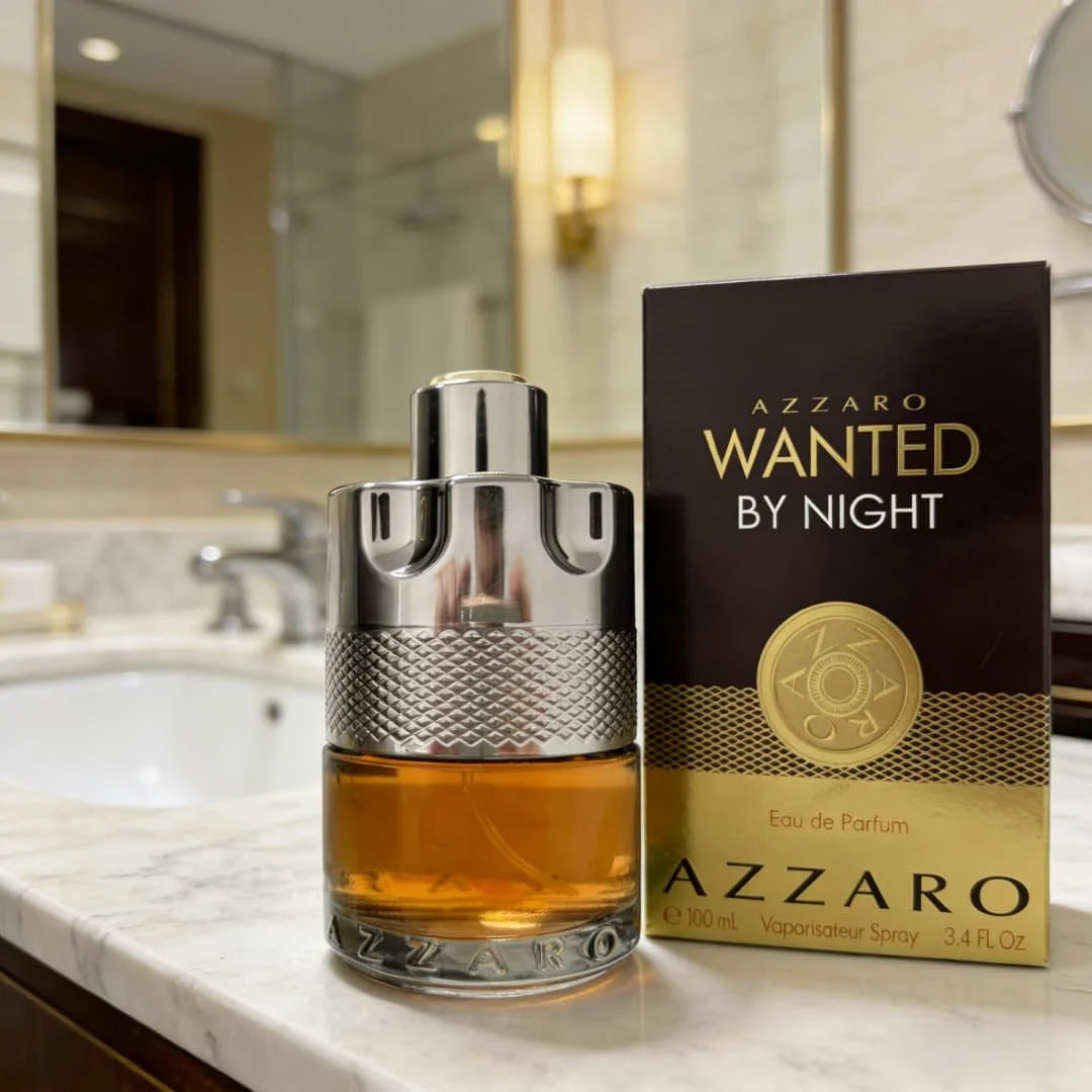Azzaro Wanted By Night EDP | Revolver bottle, bold spicy-woody notes, night masculine vibe