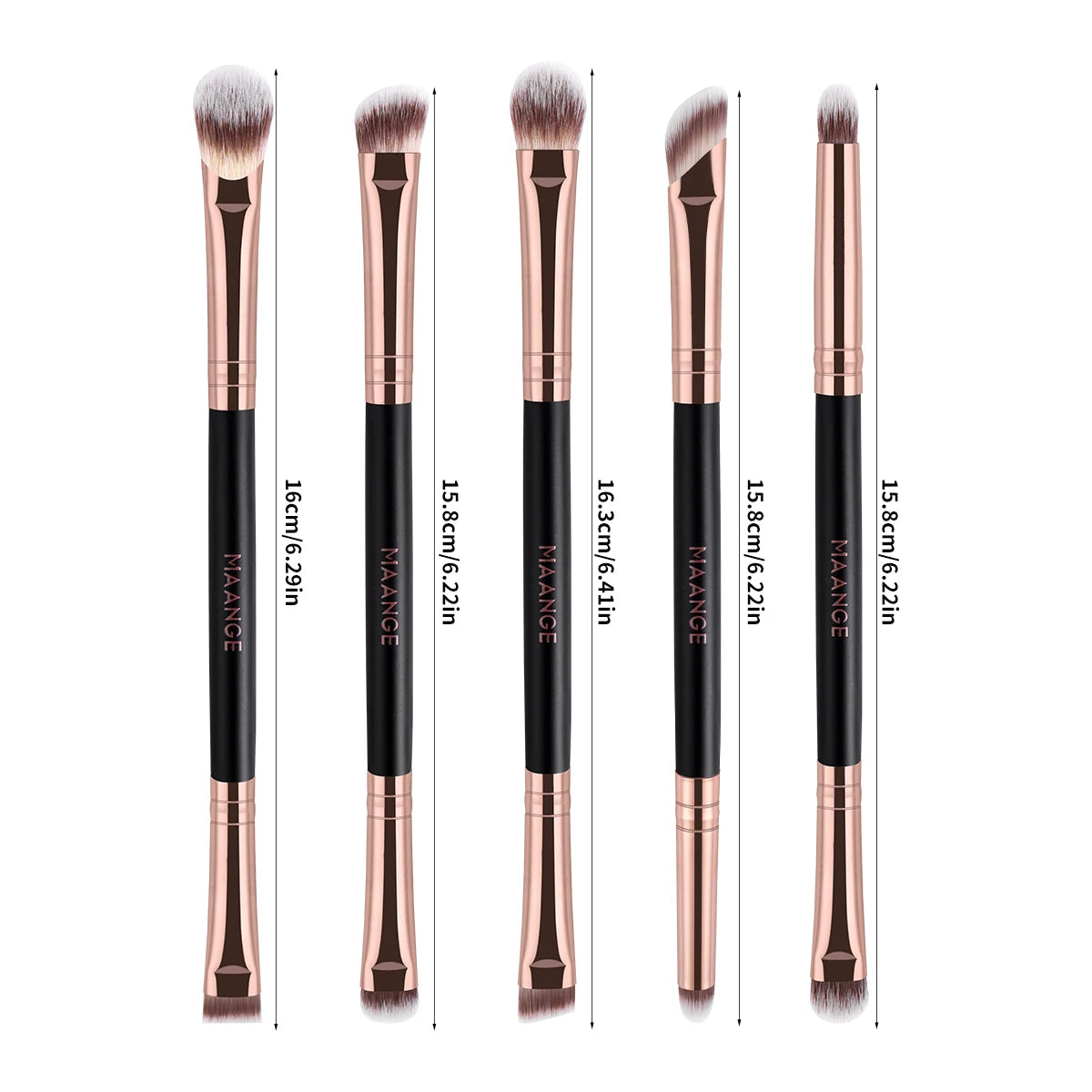 MAANGE Eye Makeup Brushes Kit 5pcs Eyeshadow Nose Contour Smudge Blending Soft Synthetic Bristle Lip Brush Cosmetic Beauty Tools