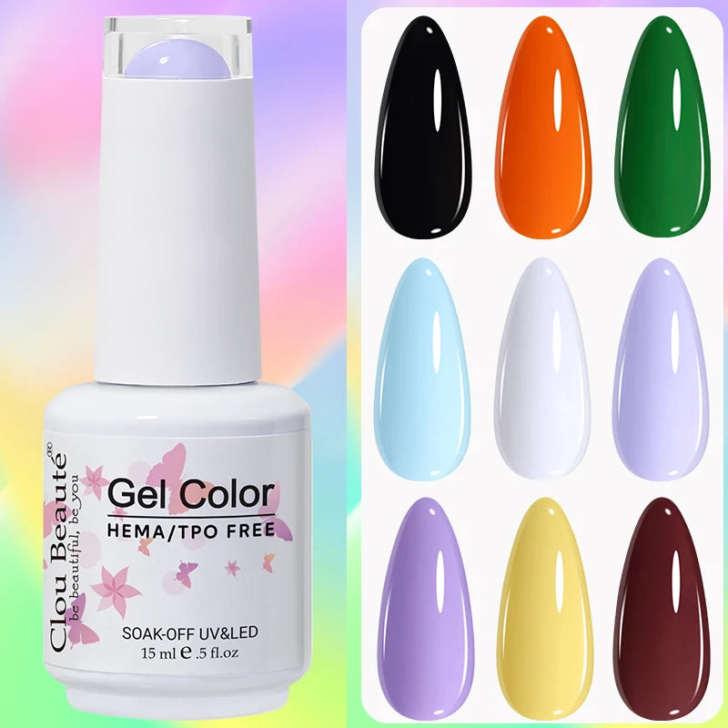 Clou Beaute 15ml Nail Gel Polish Vernis Semi Permanent UV Soak off Varnish Tpo Free Nail Polish Nail Art Gel Lacquer