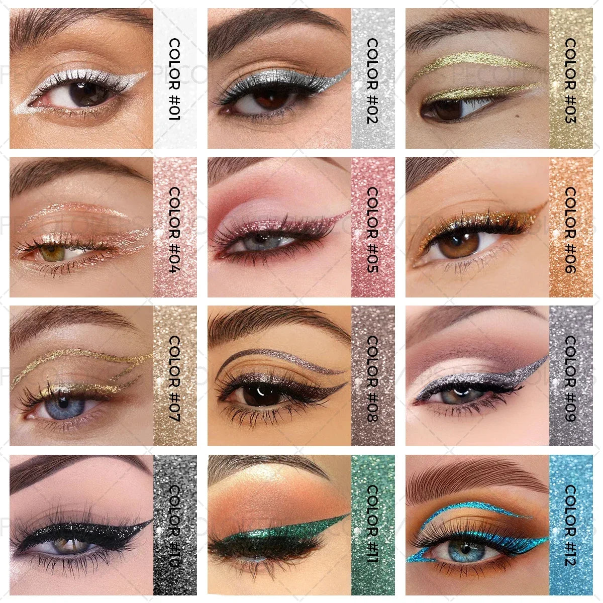 1PC 2-in-1 Liquid Eyeliner & Eyeshadow - Waterproof, Long-Lasting, Glitter Highlight for Stunning Eye Makeup