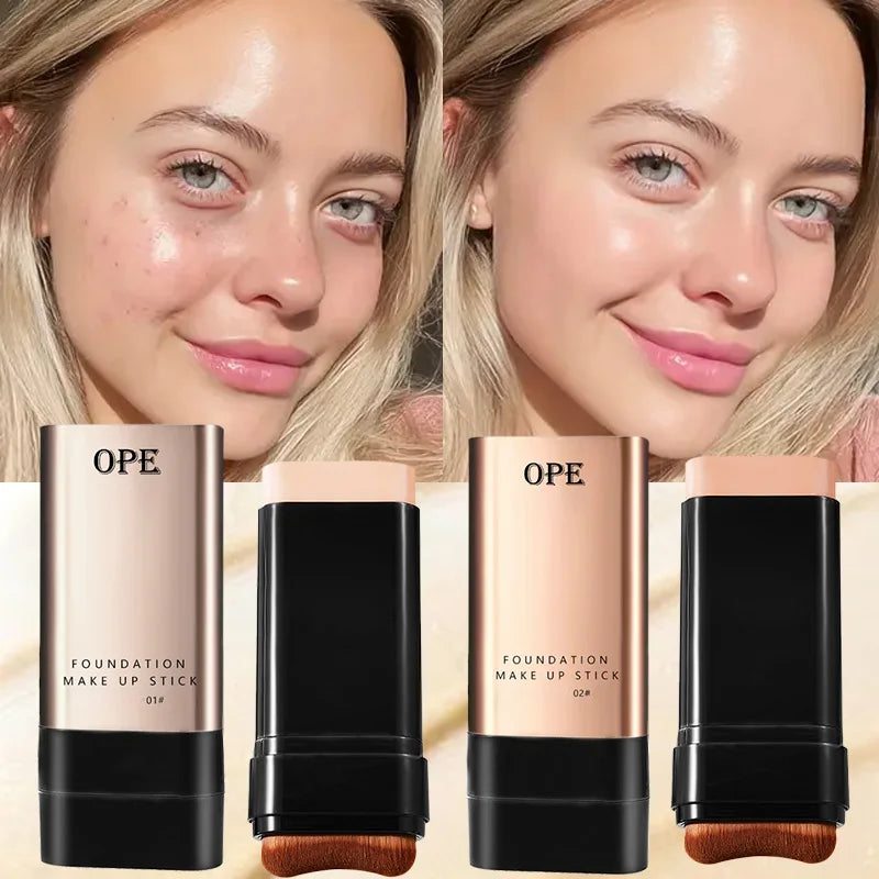 2-in-1 Foundation Stick - All-in-One Coverage, Waterproof and Long-Lasting, Natural Finish, Suitable for All Skin Tones.