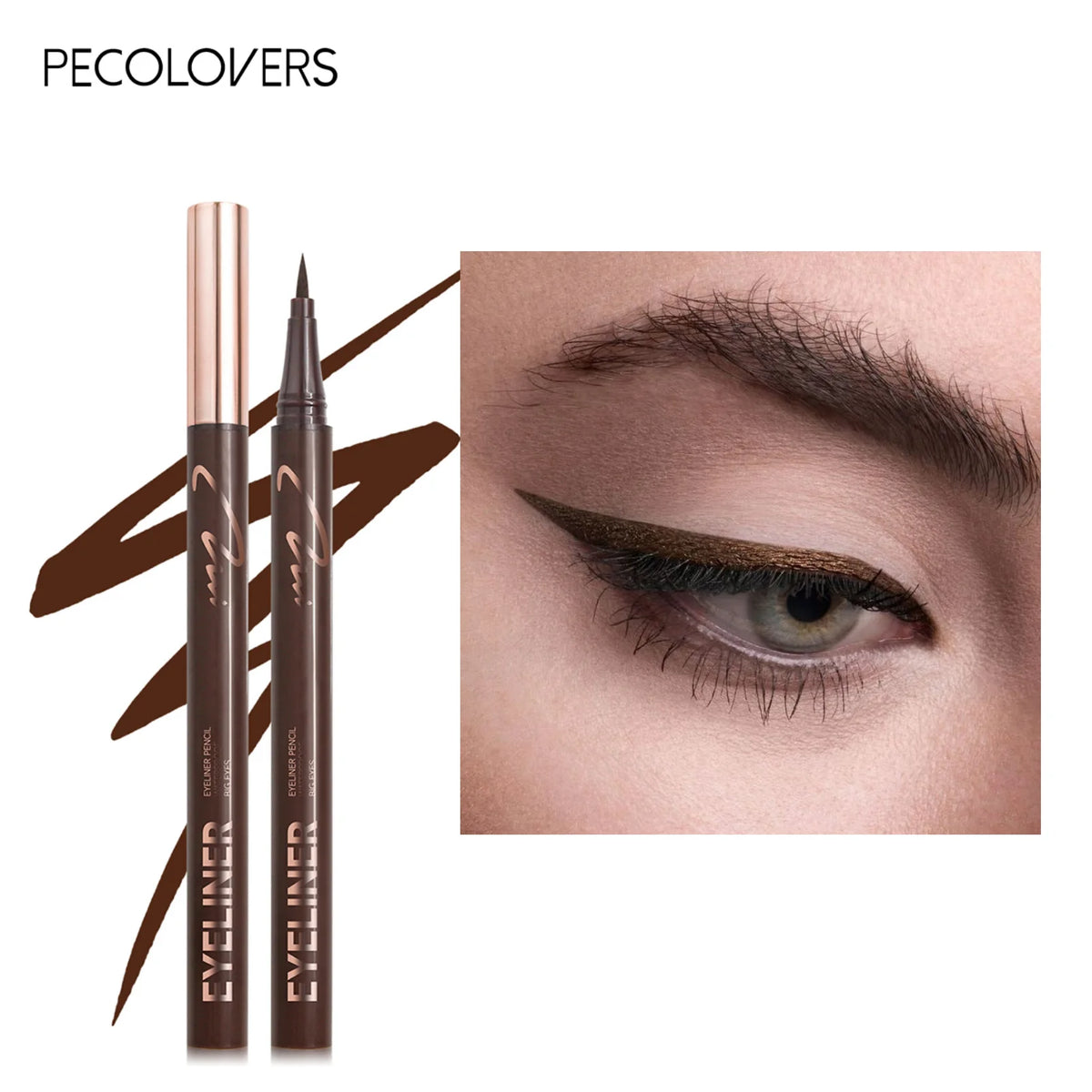 1 Pc Eyeliner Liquid Pen Waterproof Quick Drying Smooth Makeup Beauty Matte Eyeliner Stamp Eye Pencil