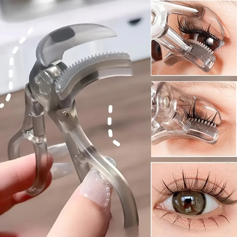 Portable Frameless Eyelash Curler with Comb Teeth and Wide-angle Sunflower Eyelash Curler Creates A Natural Curl for Beginners