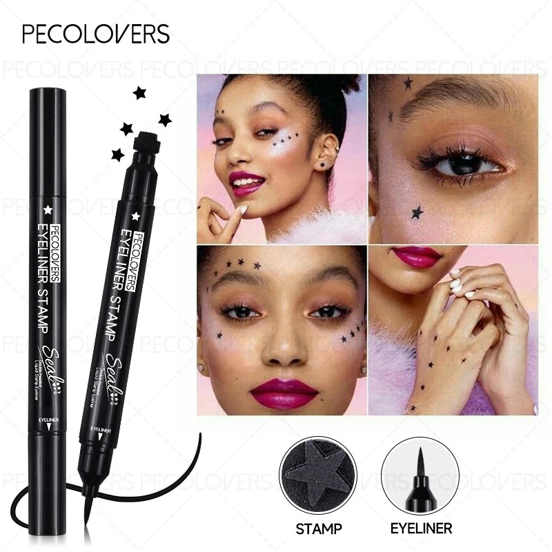 Waterproof Liquid Eyeliner with Cute Patterns,Double-ended Seal ,Christmas Gift
