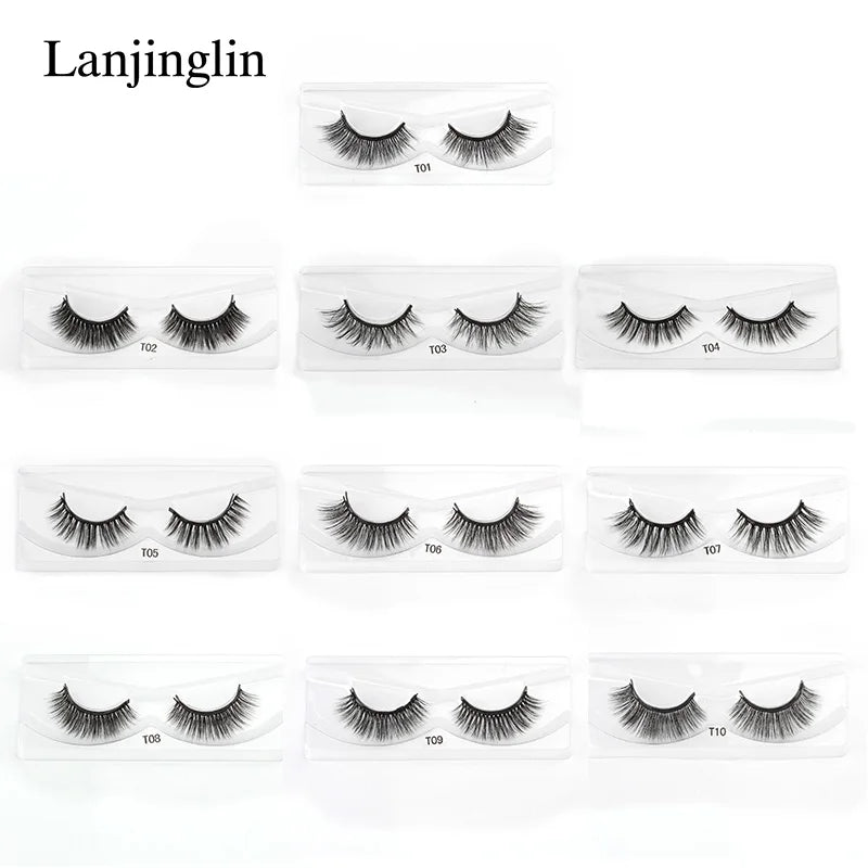 1 Pair Magnetic Eyelashes Wispy 3D Mink Lashes Natural Long Faux Cilios Eyelash Extension Handmade False Eyelashes Makeup Tools