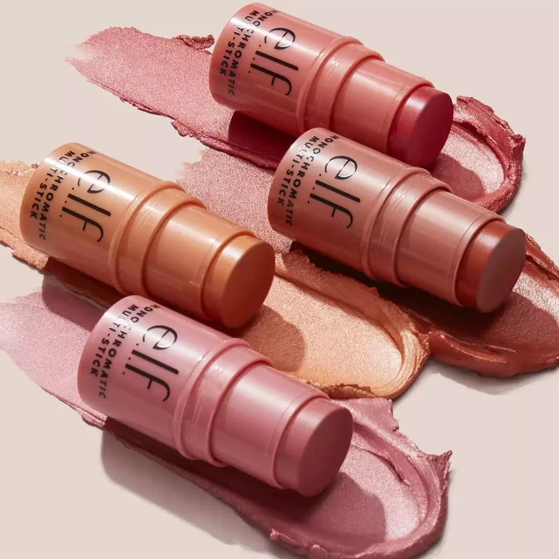Elf 3-in-1 Multi-Use Stick Blush Stick Eyeshadow Cream Lip Balm Lipstick Lip Cheek Makeup Stick Dupe Liquid Foundation Makeup