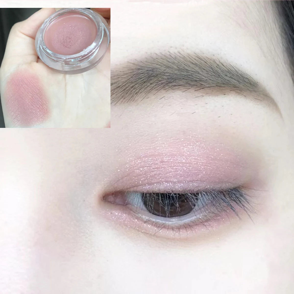 Matte Nude Eyeshadow Cream Waterproof Silky Smooth Eye Shadow Primer Pigment Pink Brown Long Lasting Monochrome Peach Eye Makeup