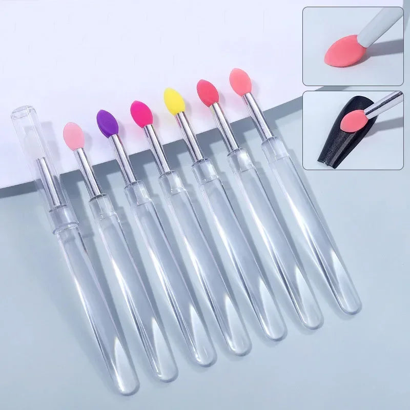 3/5/10Pcs Soft Silicone Lipstick Brush Lip Stick Applicator Portable Clear Handle Clean Microbrush Lipgloss Beauty Tool