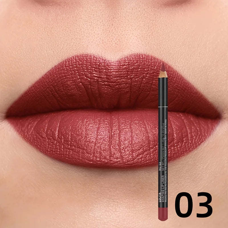 Matte Lip Liner Pencil - Waterproof, Long-Lasting, Non-Stick Formula with Moisturizing Benefits, Natural Look for All Skin Types