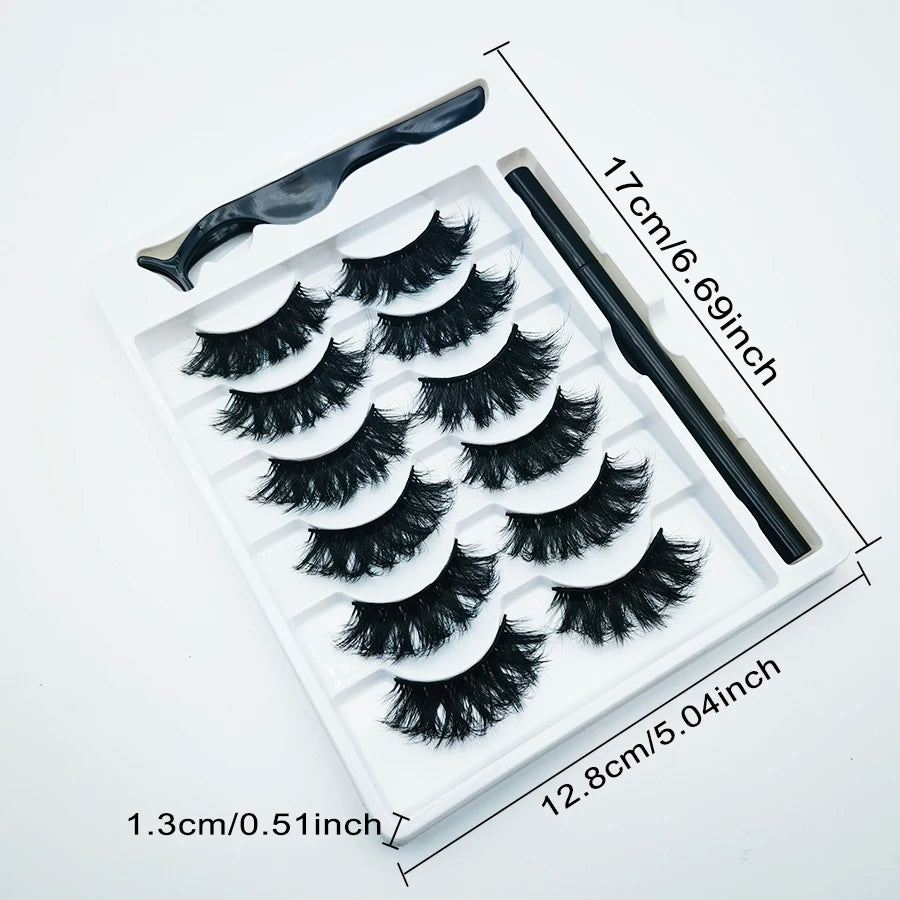 6 Pairs of Magnetic Eyeliner Pencil Hair Frying High Imitation Mink Curling Thick False Eyelash Suit
