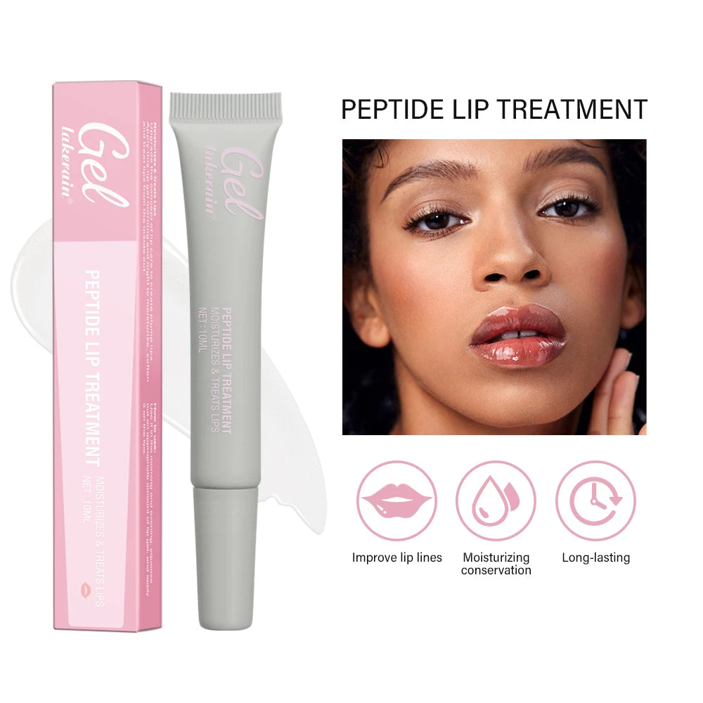 10ml Moisturizing Peptide Lip Treatment Lip Mask Gel Remove Dead Skin Lipstick Base Lip Cream Lip Care Mask Reduce Lip Lines