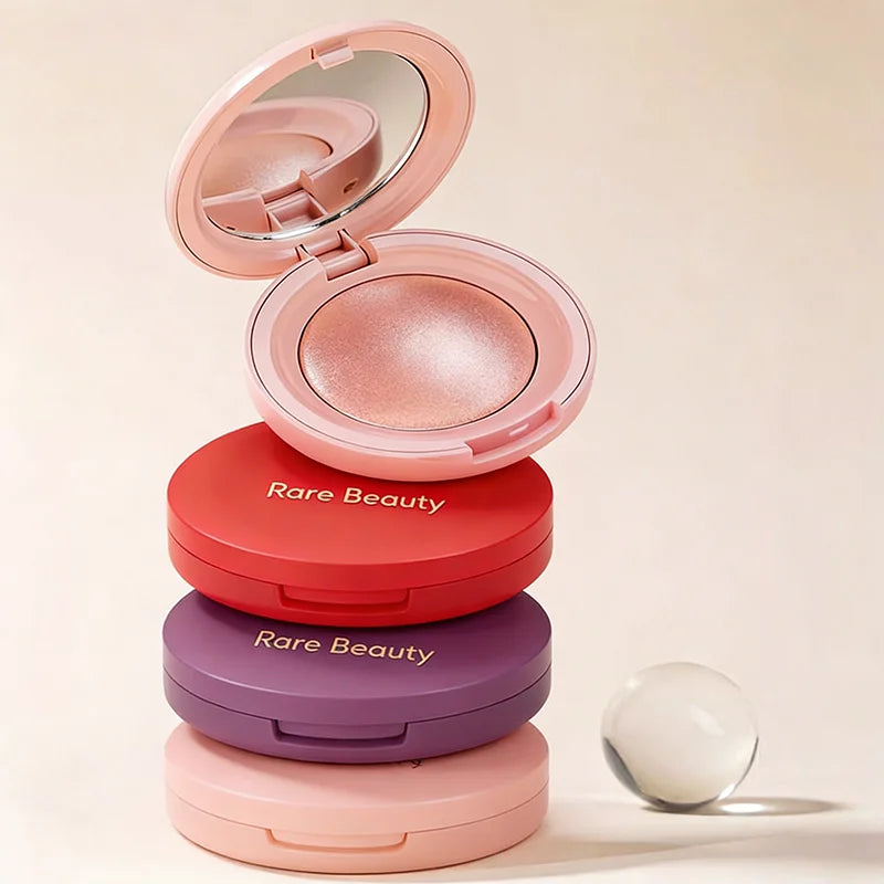 Rare Beauty 2 IN 1 Blush Highlighter Powder Palette Baked Silky Smooth Shimmer Glow Long Lasting Blendable Natural Face Makeup