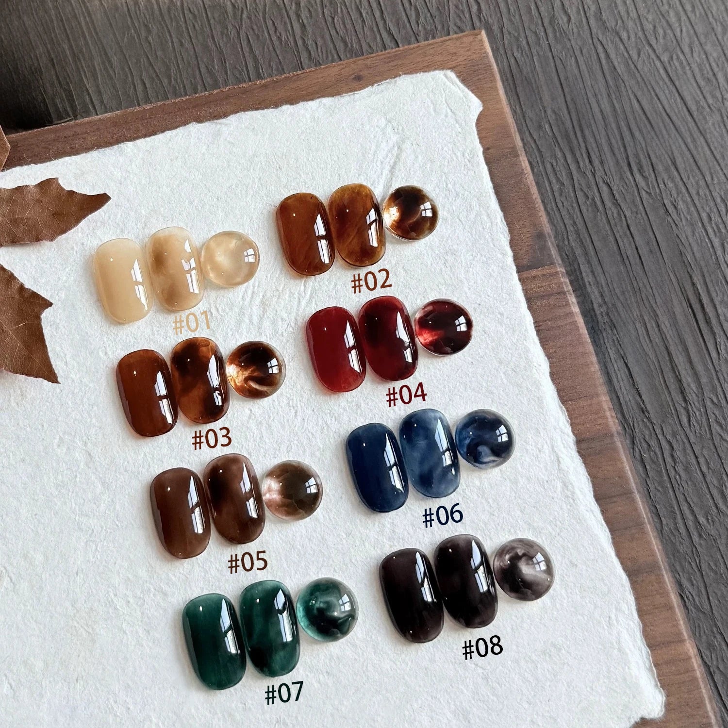 10ML 1-9pcs Hot Selling Water Blurred Clear Brown Nails Jelly Nail Polish Whitening Leopard Nails Black Green Nails