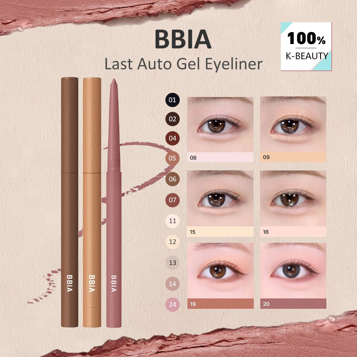 BBIA Last Auto Gel Eyeliner,Precise Line Control & Fade-Resistant,Intense Pigment & All-Day Wear,Korean Cosmetic,Korean Makeup