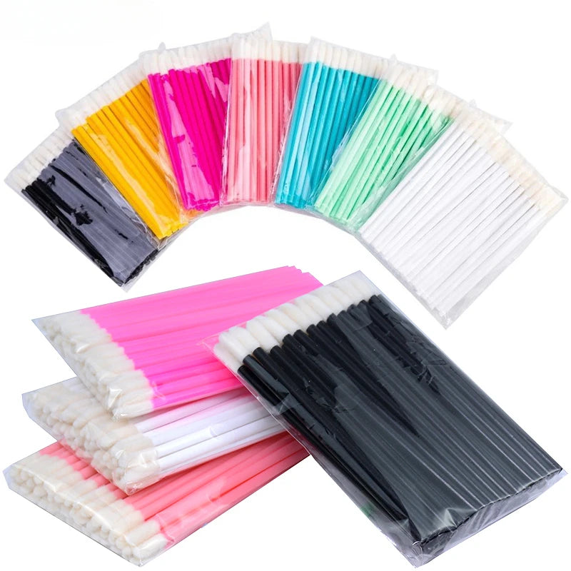 500PCS Disposable Lip Wands Lip Brush Applicators - For Lipstick Gloss - Professional Makeup Tools Wholesale Kit Makeup Brushes