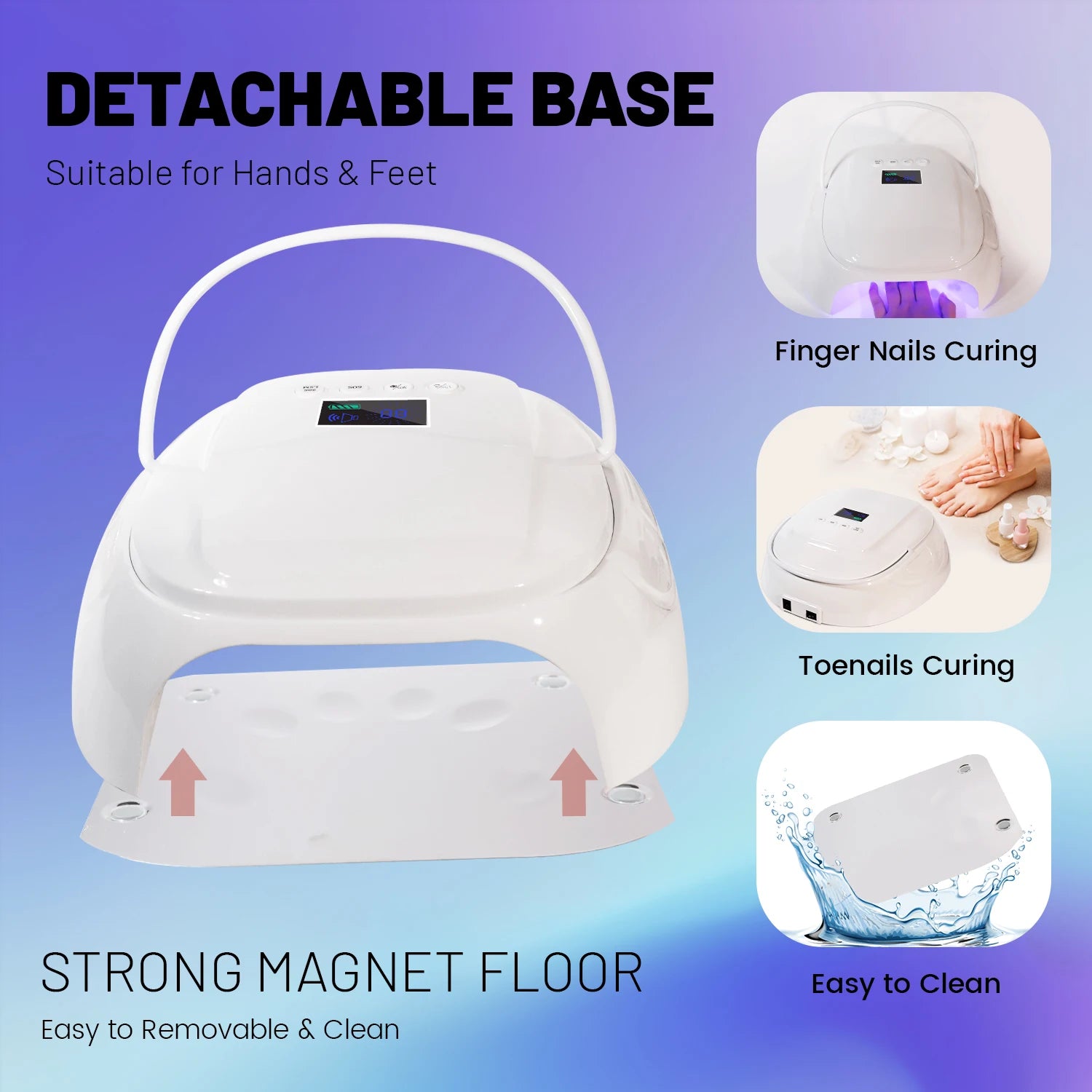 126W Rechargeable UV LED Nail Dryer Lamp, 45 Beads & Portable Auto Sensor & Quick Dry Nail Machine For Fingernail and Toenail