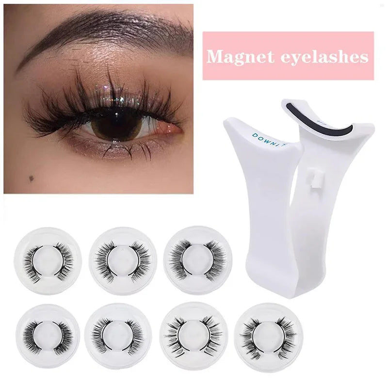 Magnetic Eyelashes Handmade 3D Natural Magnetic False Eyelashes Reusable Magnetic Eyelashes Tweezers Set Wholesale