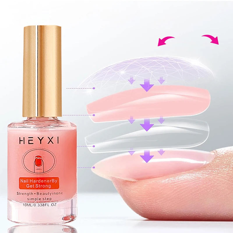 Natural Pink Nail Polish Hardener, Lasting Luster, Smooth Application, Enhance Nail Hardness, and Create Bright Nails
