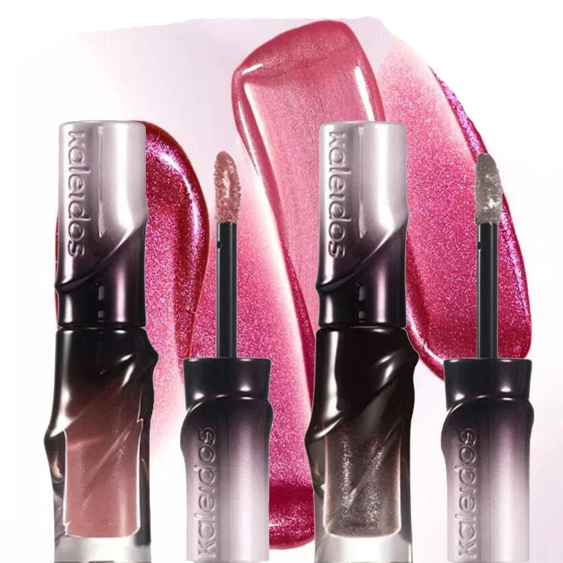 Kaleidos Lip Gloss Nude Mirror Lip Tint Korean Plumping Lip Oil,Hydrating Shimmer Transparent Glitter Shine Lipstick Tinted